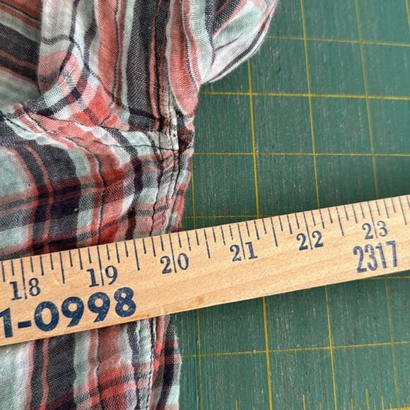 RAILS Plaid Long Sleeved Women's Button Font Top Pockets sz Large Cotton FLAW - Picture 5 of 6